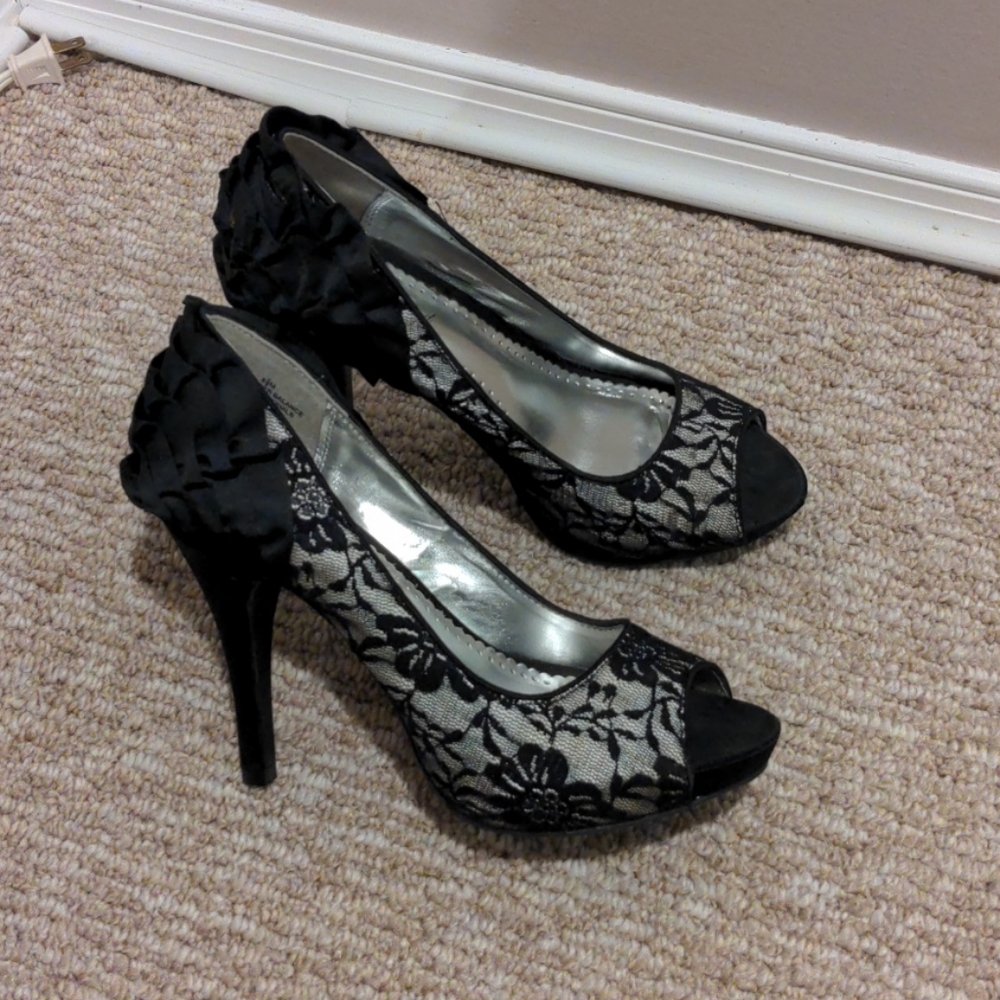 Black And White High Heels